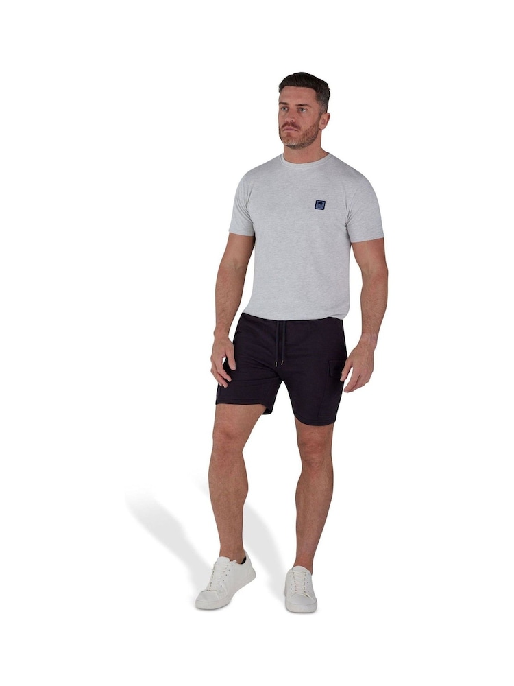 Raging Bull Stretch Waist 100% Cotton Jersey Cargo Black Short - Image 1 of 4