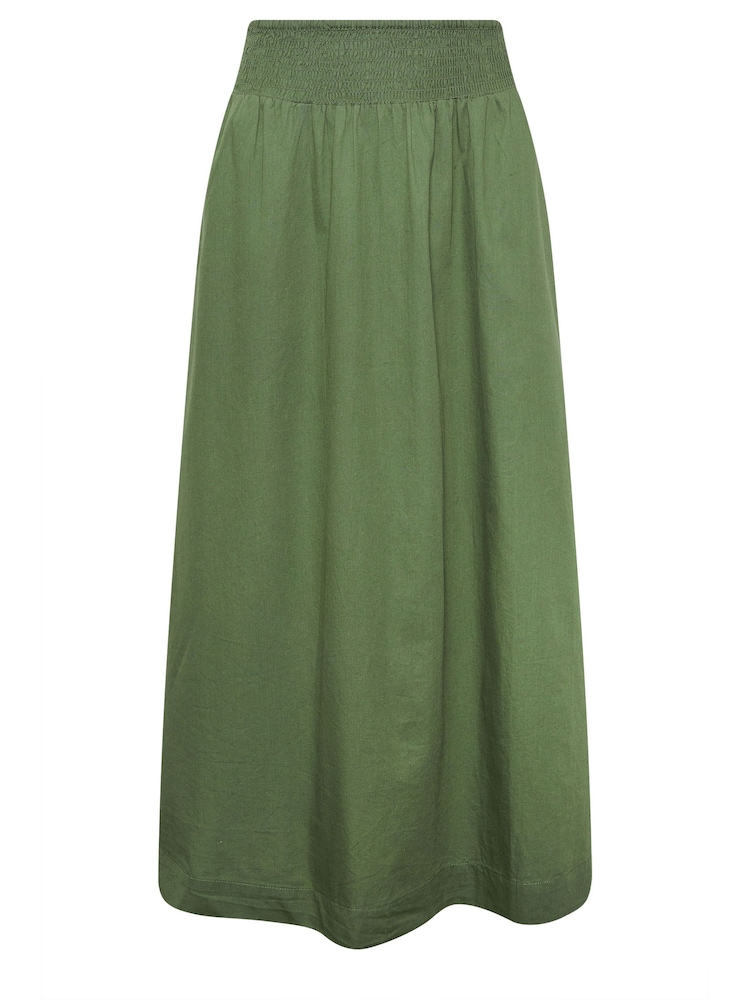 PixieGirl Petite Green Girl Poplin Maxi 100% Cotton Skirt - Image 5 of 5