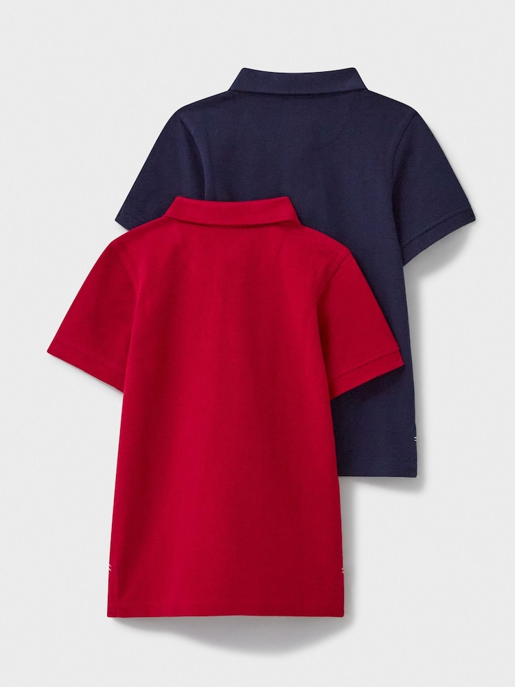 Crew Clothing Red 100% Cotton Polo Shirts 2 Pack - Image 2 of 3 Crew Clothing Red 100% Cotton Polo Shirts 2 Pack - Image 2 of 3
