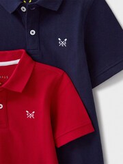 Rot - Crew Clothing Polo-Shirts aus 100 % Baumwolle im 2er-Pack - Bild 3 von 3