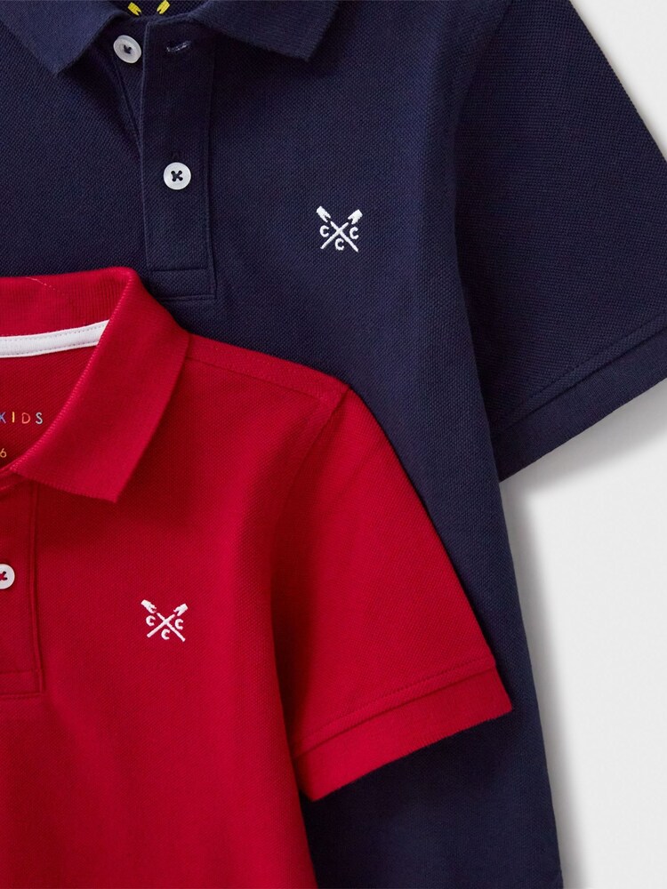 Crew Clothing Red 100% Cotton Polo Shirts 2 Pack - Image 3 of 3 Crew Clothing Red 100% Cotton Polo Shirts 2 Pack - Image 3 of 3