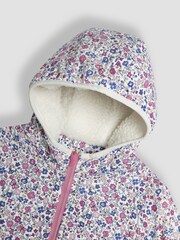 JoJo Maman Bébé Pink Butterfly Reversible Hooded Teddy Fleece - Image 7 of 7