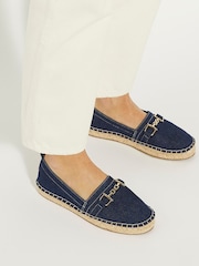 Dune London Blue Gellato Snaffle Trim Espadrilles - Image 1 of 5