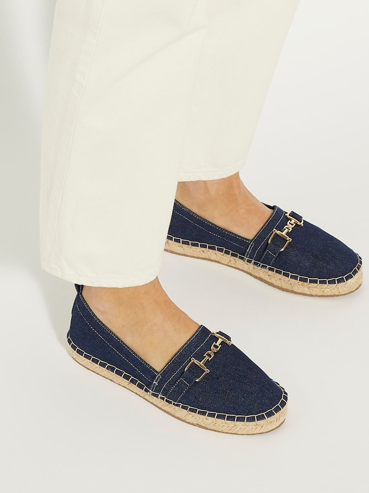Dune London Blue Gellato Snaffle Trim Espadrilles - Image 1 of 5