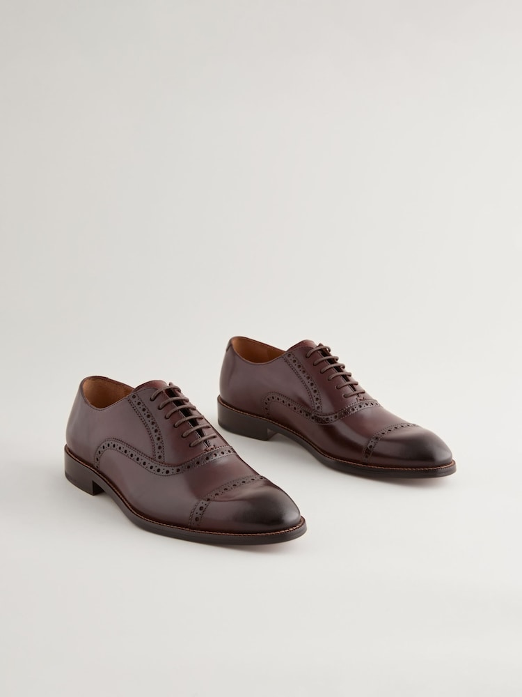 Brown Signature Oxford Toecap Leather Sole Shoes - Image 1 of 6