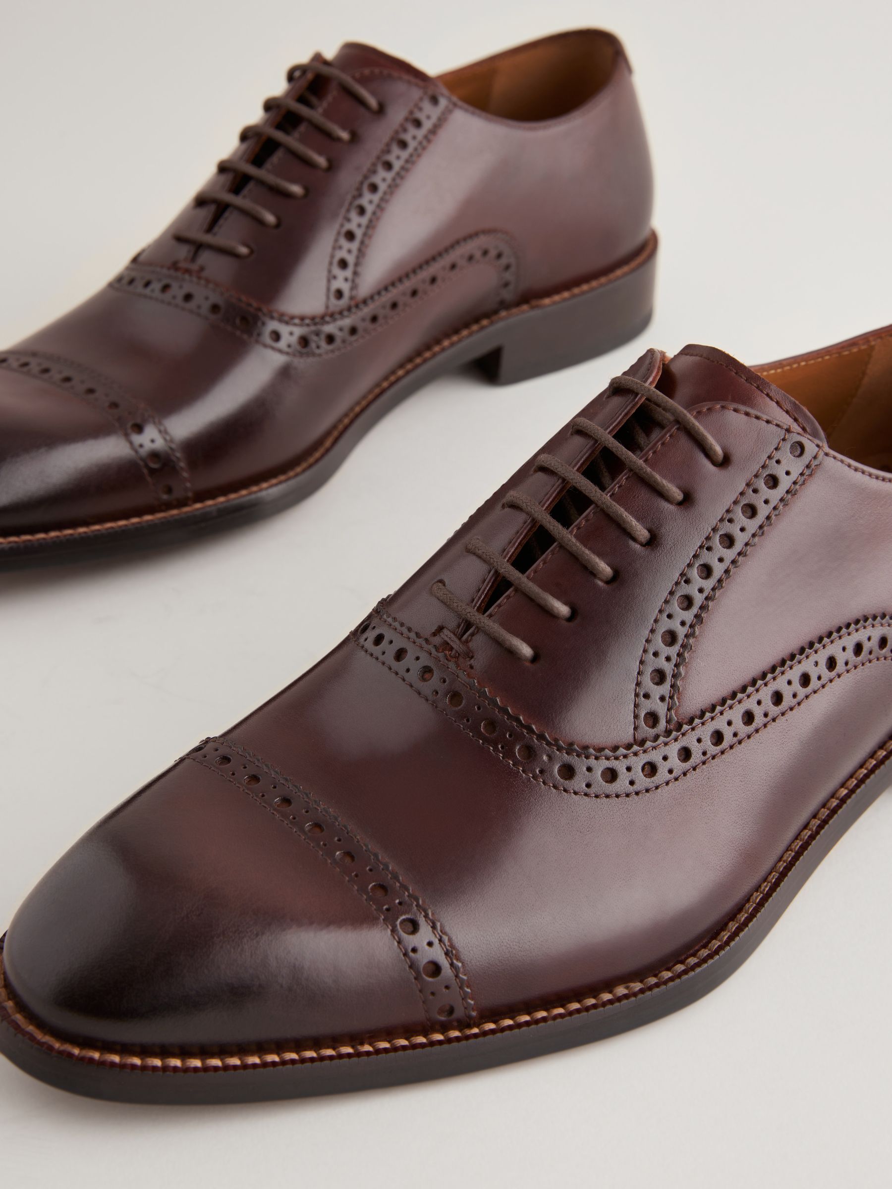 Buy Brown Signature Oxford Toecap Leather Sole Shoes from Next Luxembourg