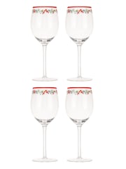 Cath Kidston Red Feels Like Home Set of 4 Wine Glasses - Image 1 of 3