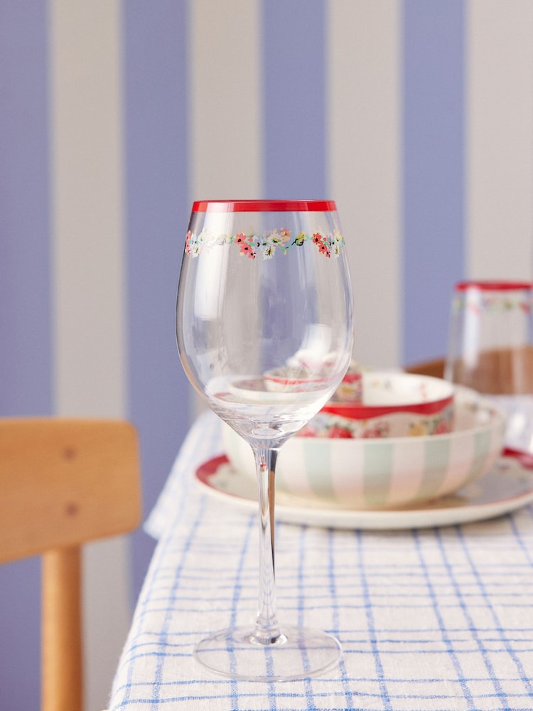 Cath Kidston Red Feels Like Home Set of 4 Wine Glasses - Image 3 of 3