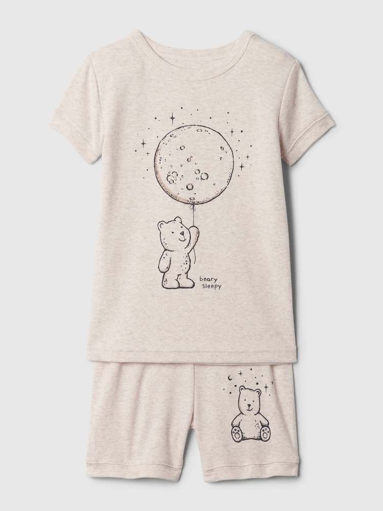 Gap Beige Organic Cotton Graphic Short Pyjama Set (12mths-5yrs) - Image 1 of 2 Gap Beige Organic Cotton Graphic Short Pyjama Set (12mths-5yrs) - Image 1 of 2