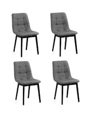 Julian Bowen Set of 4 Grey Hayden Dining Chairs - Image 2 of 6