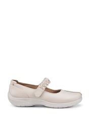 Hotter Cream Standard Fit Shake II Touch Fastening Leather Shoes - Image 1 of 4