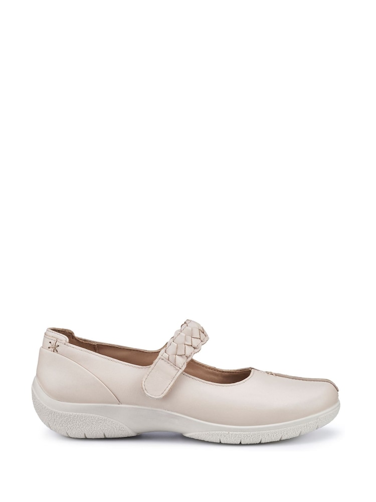 Hotter Cream Standard Fit Shake II Touch Fastening Leather Shoes - Image 1 of 4