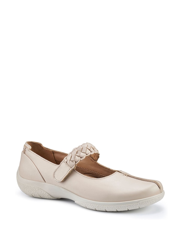 Hotter Cream Standard Fit Shake II Touch Fastening Leather Shoes - Image 2 of 4