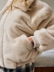 Kremowy - Faux Fur Zip Lounge Jacket - Image 4 of 10