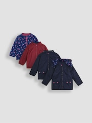 JoJo Maman Bébé Navy Pink Cherry 4-In-1 Polarfleece Jacket - Image 1 of 12