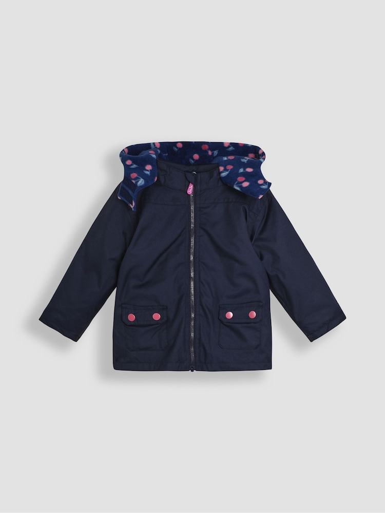 JoJo Maman Bébé Navy Pink Cherry 4-In-1 Polarfleece Jacket - Image 2 of 12