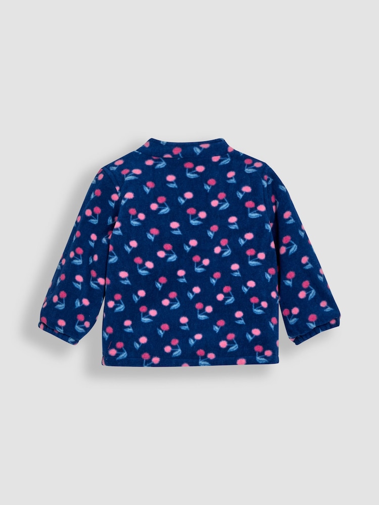 JoJo Maman Bébé Navy Pink Cherry 4-In-1 Polarfleece Jacket - Image 8 of 12