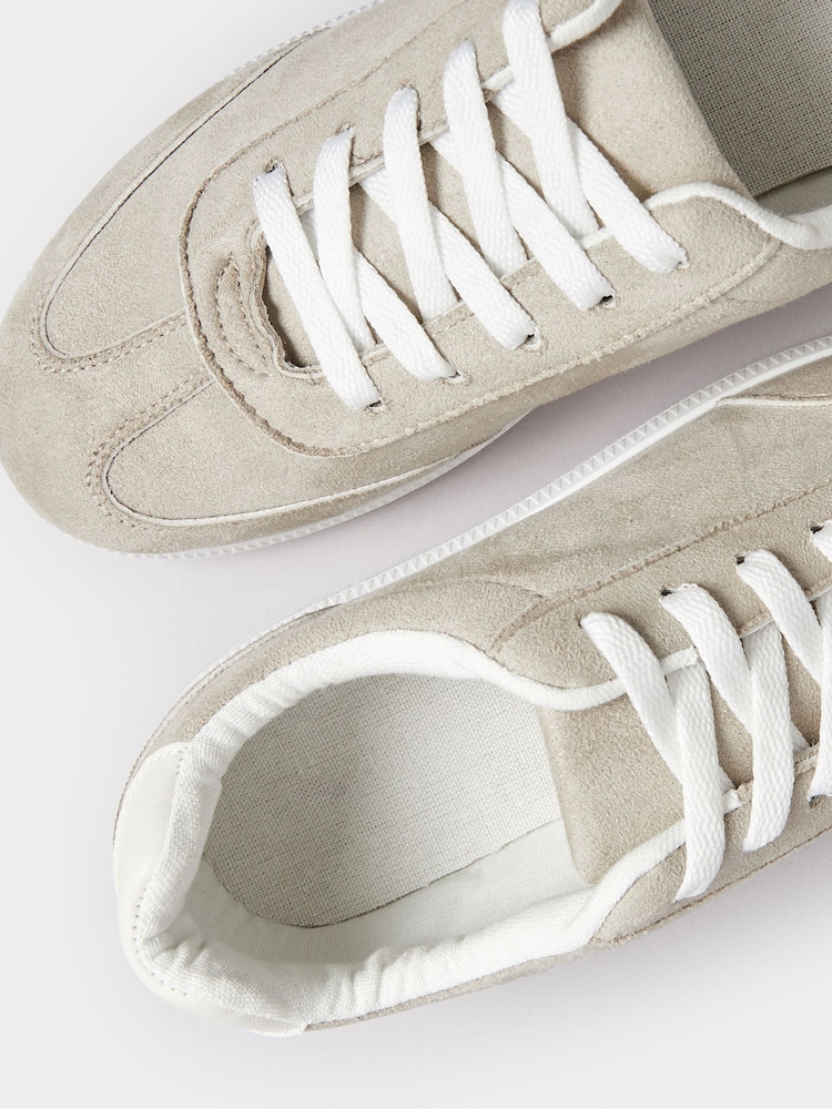 Yours Curve Grey Retro Trainers In Extra Wide EEE Fit - Image 5 of 5