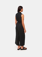 Whistles Bella Linen Wrap Black Jumpsuit - Image 2 of 5