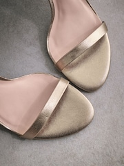 Gold Tabitha Simmons Lauren Leather Bow Back Sandals - Image 11 of 12