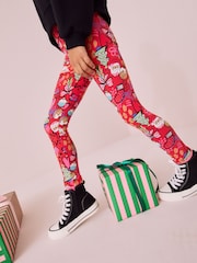 Red Christmas Printed Leggings (3-16yrs) - Image 1 of 8