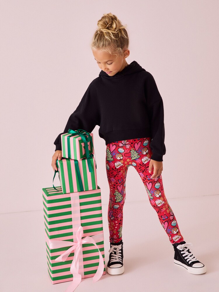 Red Christmas Printed Leggings (3-16yrs) - Image 2 of 8