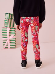Red Christmas Printed Leggings (3-16yrs) - Image 3 of 8