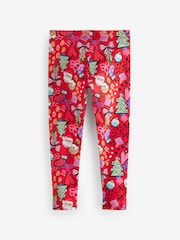 Red Christmas Printed Leggings (3-16yrs) - Image 6 of 8