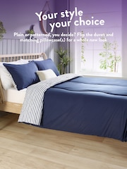 Slumberdown Navy Coverless Comfort Printed Stripe Duvet - Image 3 of 8