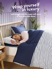 Slumberdown Navy Coverless Comfort Printed Stripe Duvet - Image 4 of 8