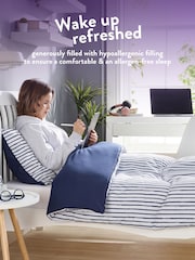 Slumberdown Navy Coverless Comfort Printed Stripe Duvet - Image 5 of 8