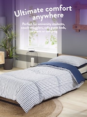 Slumberdown Navy Coverless Comfort Printed Stripe Duvet - Image 6 of 8