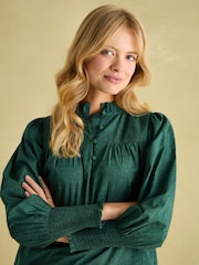 Joules Mariella Green Paisley Cotton Frill Neck Blouse - Image 5 of 8