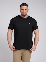 U.S. Polo Assn. Black Mens Big & Tall Double Horsemen 100% Cotton T-Shirt - Image 1 of 6