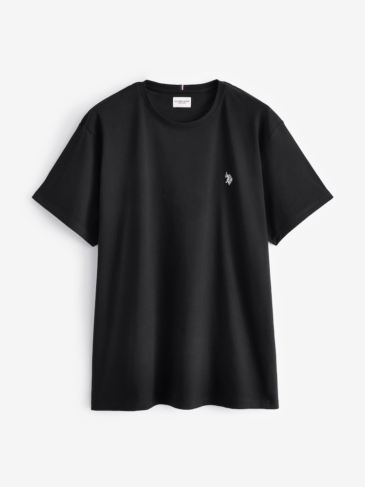 U.S. Polo Assn. Black Mens Big & Tall Double Horsemen 100% Cotton T-Shirt - Image 6 of 6