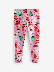 Pink Christmas Printed Leggings (3-16yrs) - Image 2 of 3