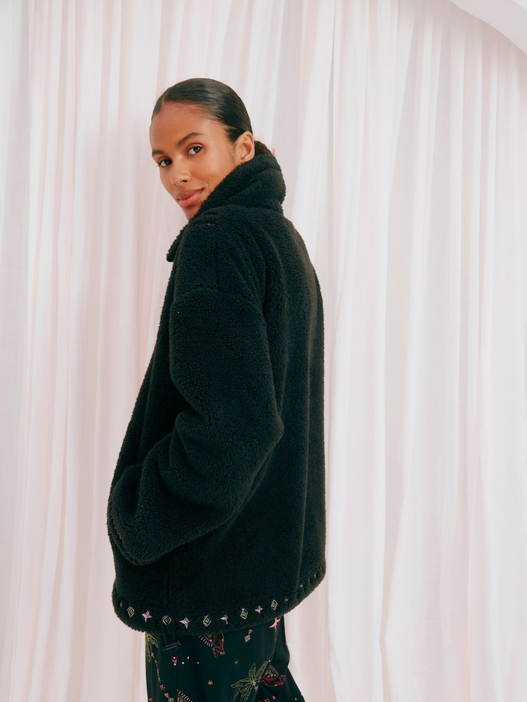 Never Fully Dressed Black Borg Cosy 1/4 Zip Jumper - Image 2 of 5