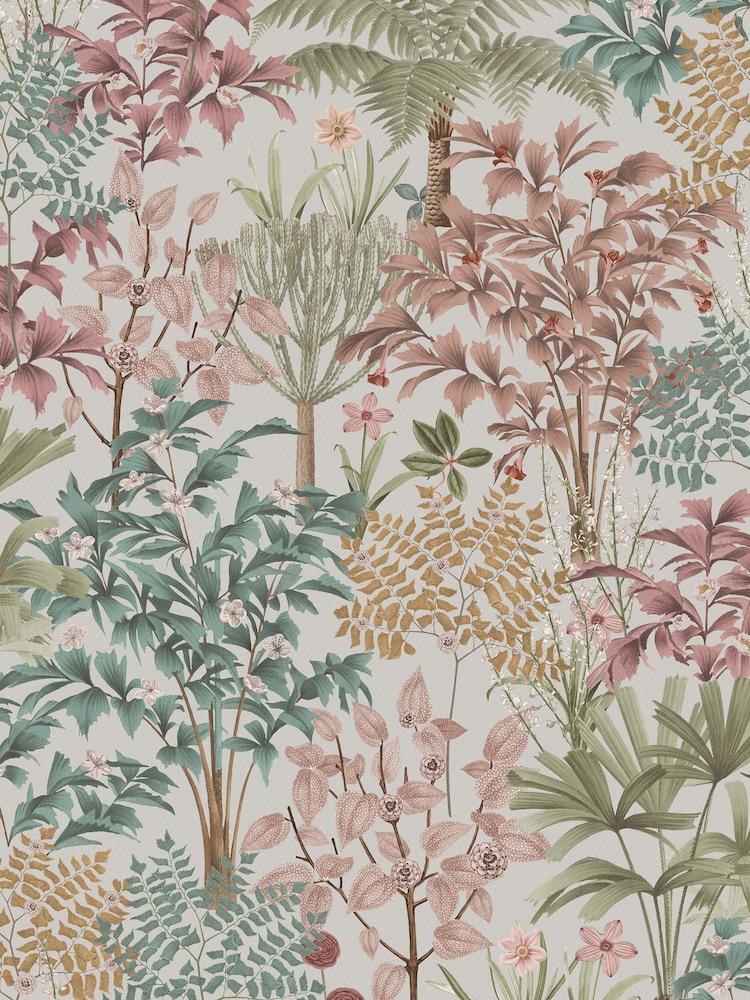 Graham & Brown Pink Jardin Botanico Wallpaper Sample - Image 2 of 3