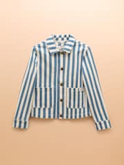 Joules Cream & Blue Stripe Denim Jacket - Image 10 of 10