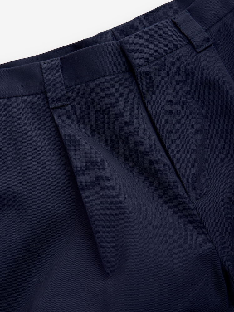Navy Blue EDIT Wide Leg 100% Cotton Trousers - Image 9 of 10
