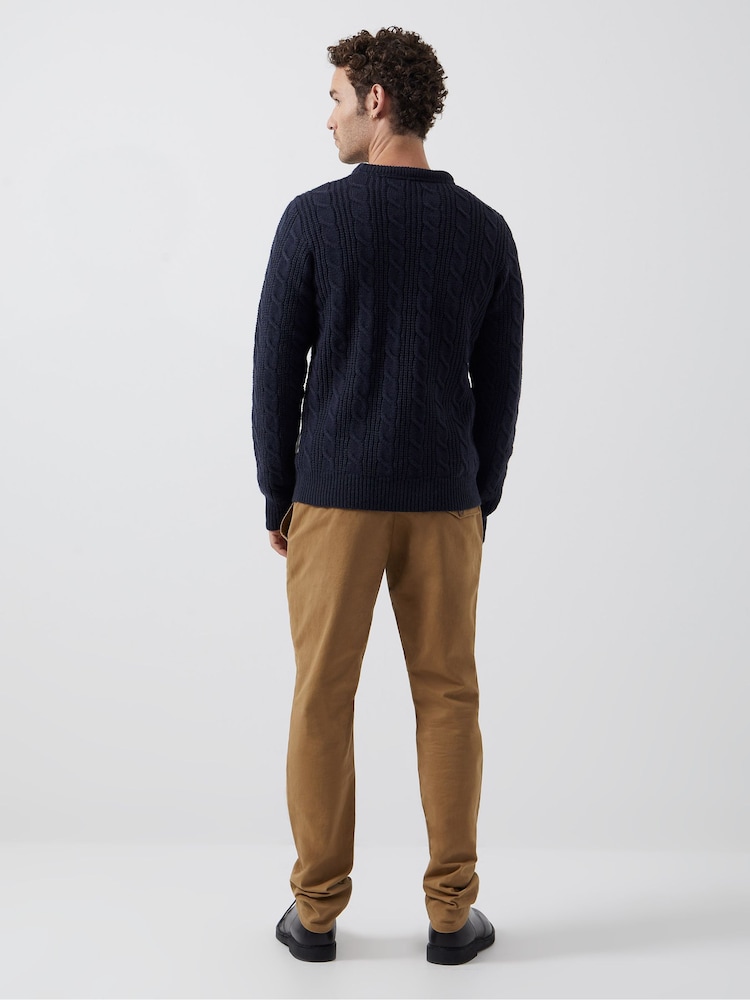 French Connection Blue Crew Cable 2 Jumper - Image 2 of 3