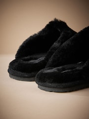 Black Signature Shearling Mule Slippers - Image 4 of 5