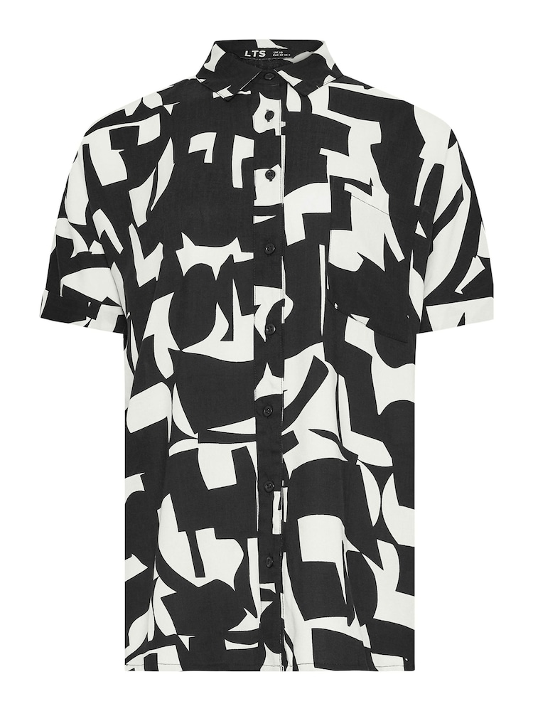 Long Tall Sally Black Short Sleeve Co-ord Shirt - Image 5 of 5