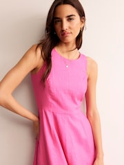Boden Pink Carla Linen Midi Dress - Image 2 of 5