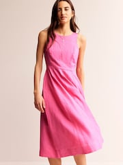 Boden Pink Carla Linen Midi Dress - Image 4 of 5