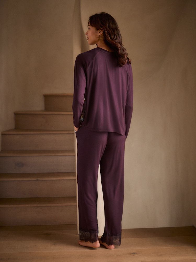 B By Ted Baker Purple Floral Pyjamas - Image 2 of 10
