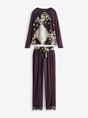 B By Ted Baker Purple Floral Pyjamas - Image 7 of 10
