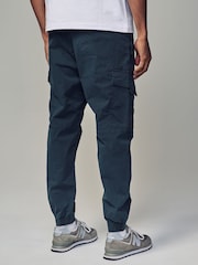 Dark Blue Regular Fit Stretch Utility Cargo Trousers - Image 3 of 11