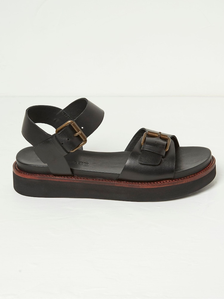FatFace Ambie Black Flatform Buckle Sandals - Image 1 of 3