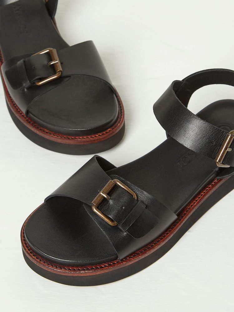 FatFace Ambie Black Flatform Buckle Sandals - Image 3 of 3